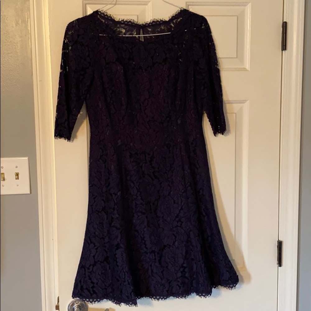 Navy tea length dress